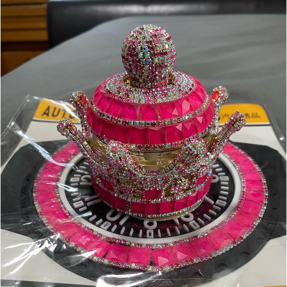 Crystal Crown Air Freshener HOT PINK with matching non slip sticky mat